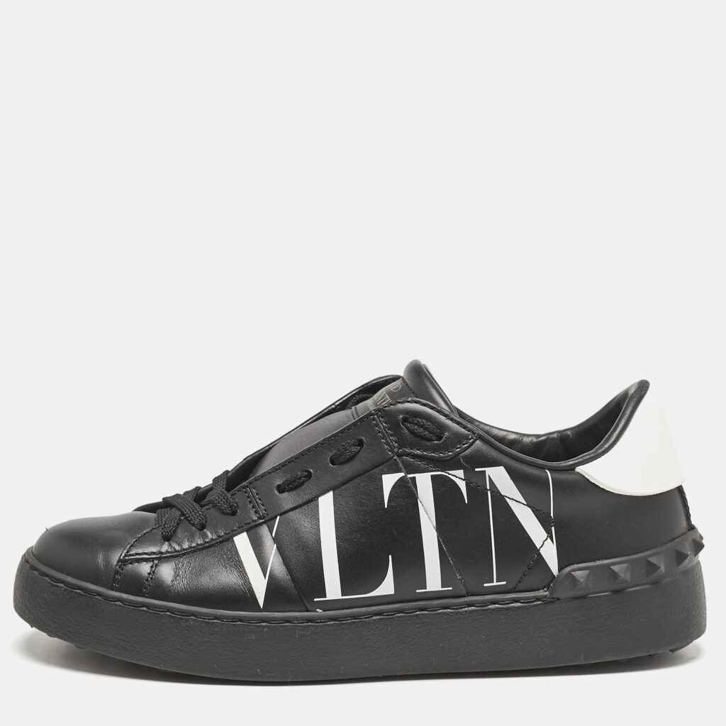 Valentino Black/White Leather VLTN Low Top Sneakers Size 36.5