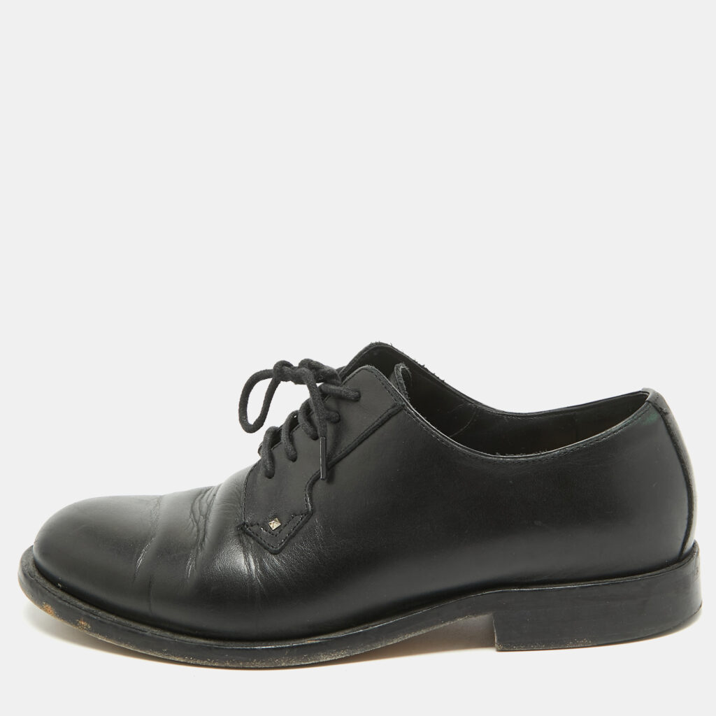 luxury-women-valentino-used-shoes-p937506-003 Valentino Black Leather Lace Up Derby Size 36
