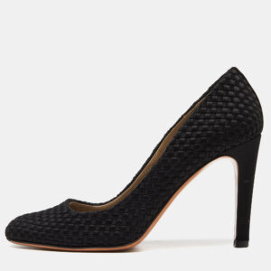 Valentino Black Woven Leather Pumps Size 37
