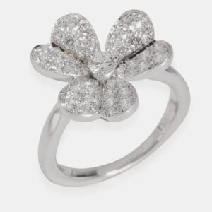 Van Cleef & Arpels 18k White Gold Frivole Fashion Ring in 0.8 CTW