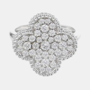 Van Cleef & Arpels 18K White Gold Magic Alhambra Ring EU 59