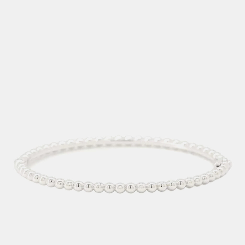 Van Cleef & Arpels 18K White Gold Perlee Gold Pearl Bracelet Medium