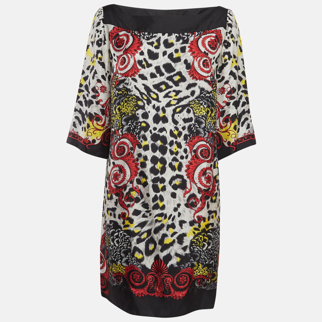 luxury-women-versace-collection-used-clothes-p1044430-001 Versace Collection Multicolor Printed Silk Mini Dress XL