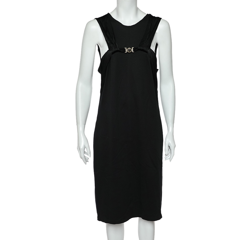 Versace Collection Black Knit Sleeveless Shift Dress M