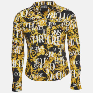 Versace Jeans Couture Black Baroque Printed Cotton Shirt L