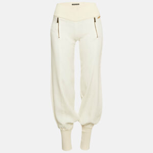 Versace Jeans Couture Chiffon and Rib Knit Trim Joggers S