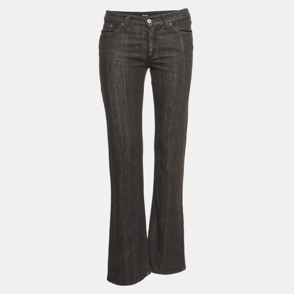 Versace Jeans Couture Black Embroidered Denim Jeans M Waist 30"