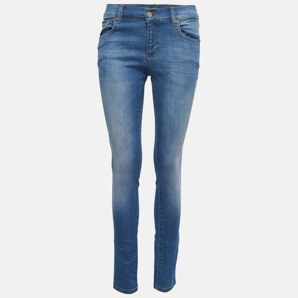 luxury-women-versace-jeans-used-clothes-p839426-001 Versace Jeans Blue Washed Denim Skinny Jeans S Waist 28"