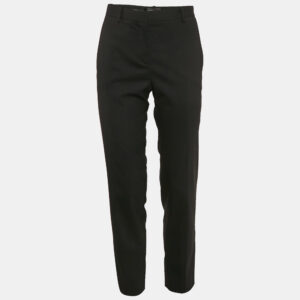 Versace Black Wool Blend Tailored Trousers S