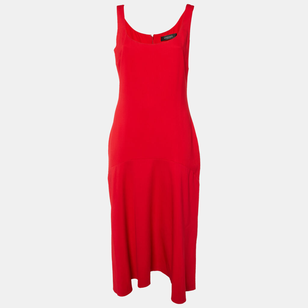 luxury-women-versace-new-clothes-p1120595-001 Versace Red Crepe Sleeveless Dress M