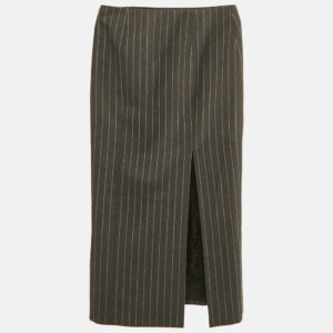 Versace Grey Pinstripe Wool Pencil Skirt S