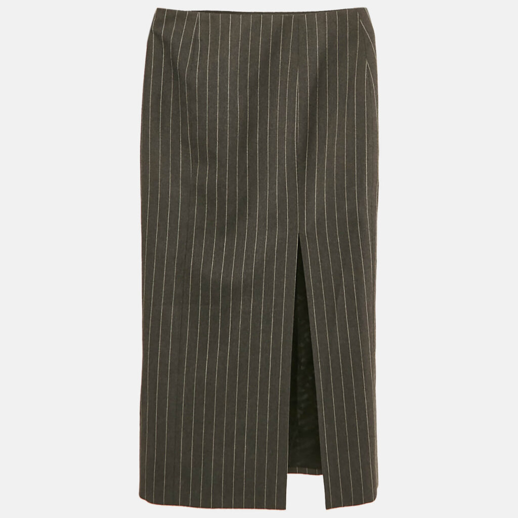 luxury-women-versace-new-clothes-p1124664-002 Versace Grey Pinstripe Wool Pencil Skirt S