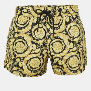 Versace Yellow Rocco Print Synthetic Swim Shorts S