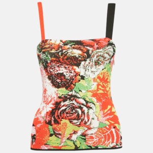 versace multicolor jacquard knit sleeveless top s