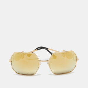 Versace Gold Tone/Grey Mirrored VE 2248 Geometric Sunglasses