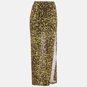 Chloe Yellow/Black Scalloped Embossed Python Lauren Ballet Flats Size 37.5