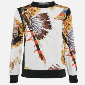Versace Multicolor Printed Cotton Crew Neck Sweatshirt XS