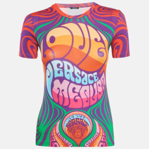 Versace Multicolor Printed Jersey Crew Neck T-Shirt S