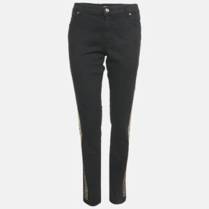 Versace Jeans Black Denim Side Stud Detail Jeans L Waist 35"