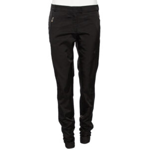 Versace Collection Black Cotton Blend Ruched Hem Trousers M