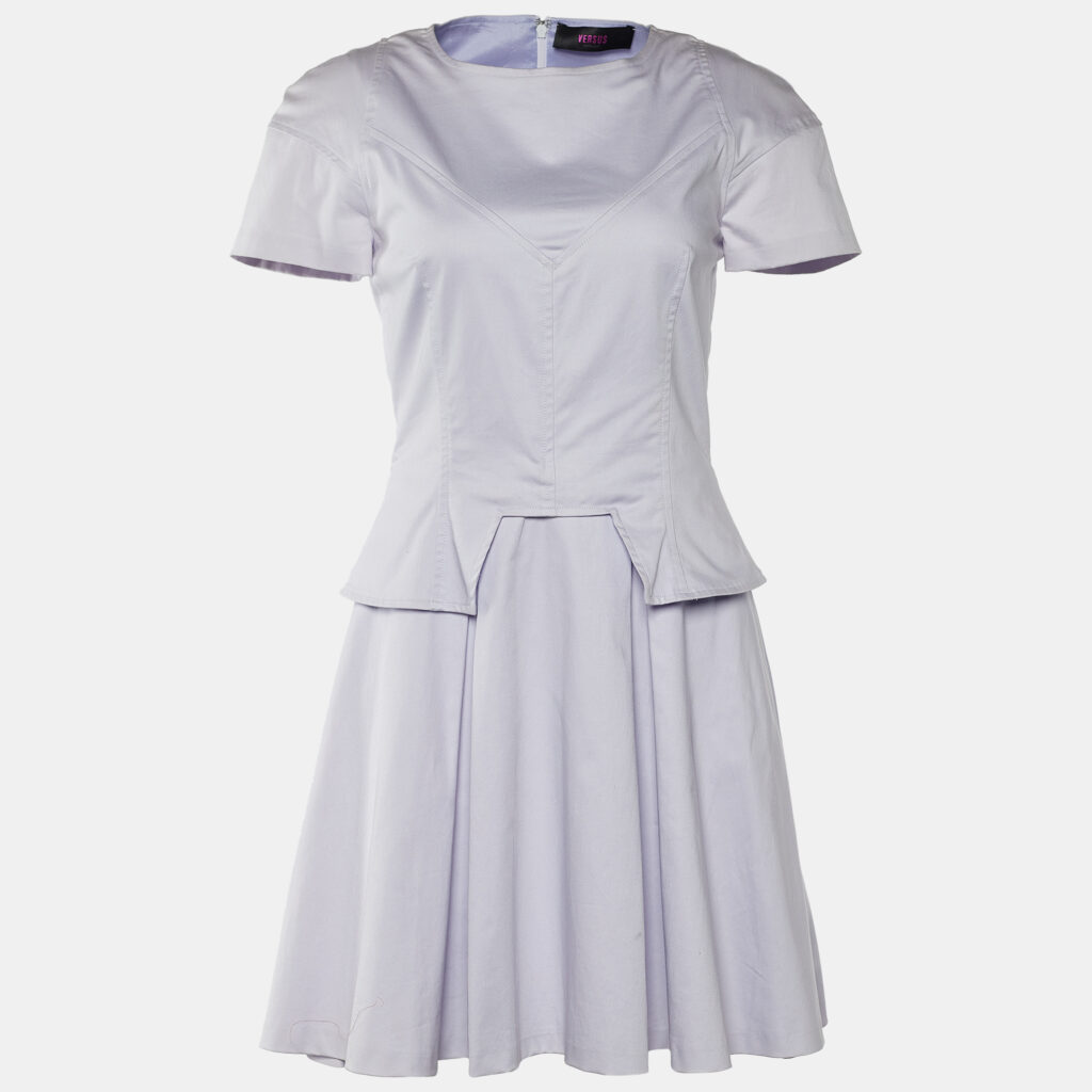 luxury-women-versace-used-clothes-p669645-005-1 Versus Versace Pale Lilac Cotton Pleated Dress S