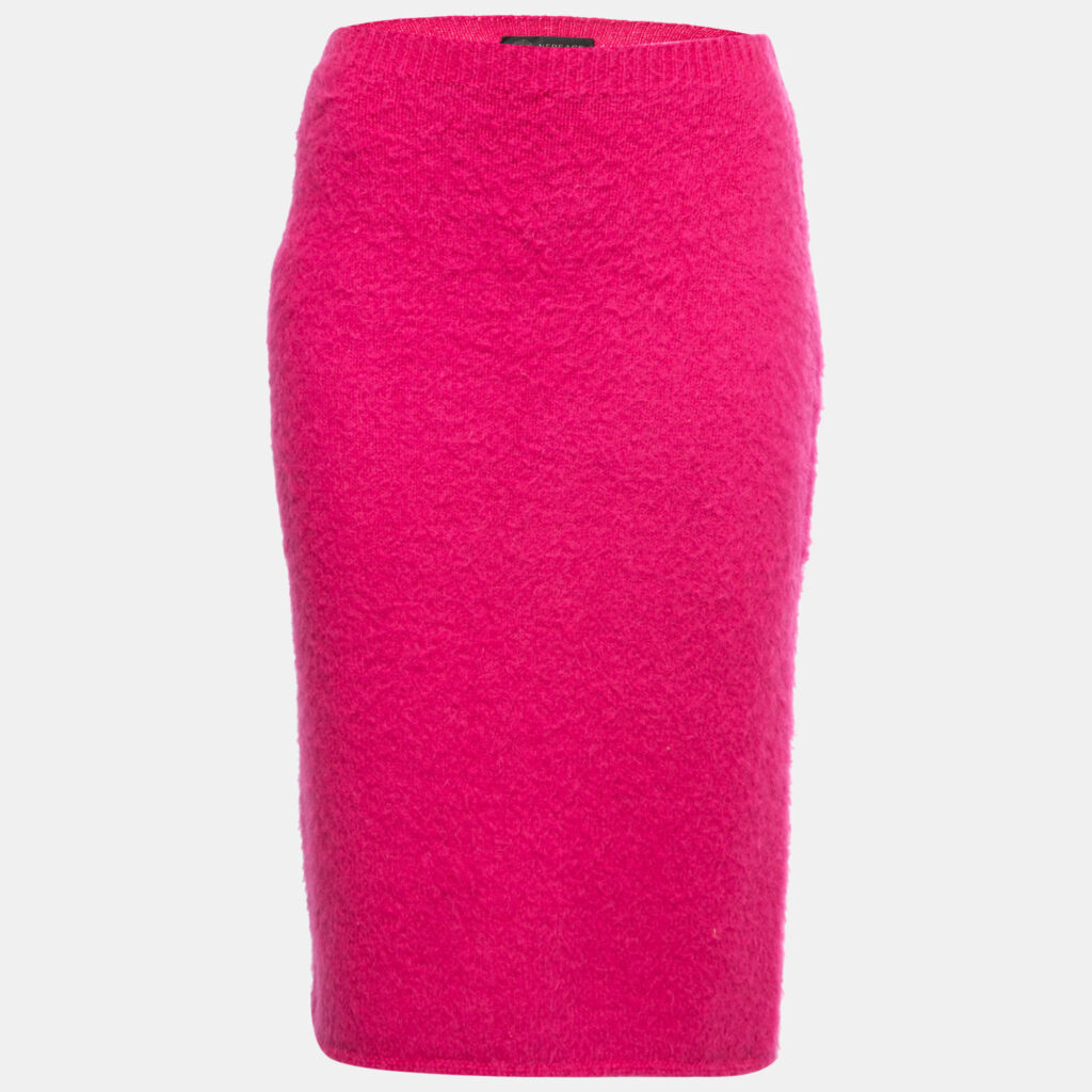 luxury-women-versace-used-clothes-p757084-001 Versace Hot Pink Mohair Blend Knit Pencil Skirt S