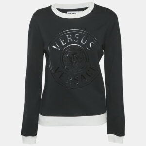 Versus Versace Black Medusa Applique Jersey Sweatshirt M