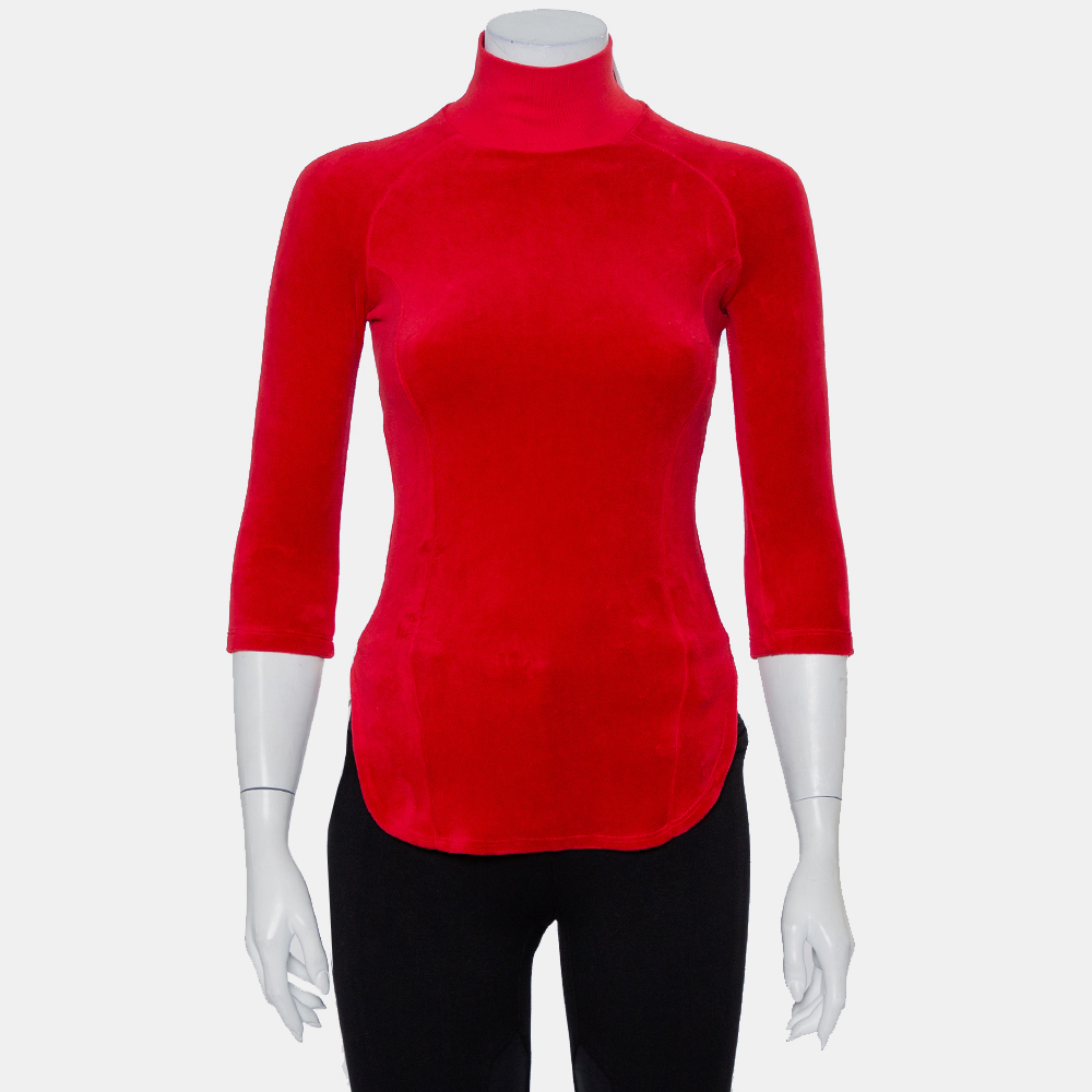 luxury-women-vetements-new-clothes-p426556-009 Vetements X Juicy Couture Red Velour Turtleneck Top M