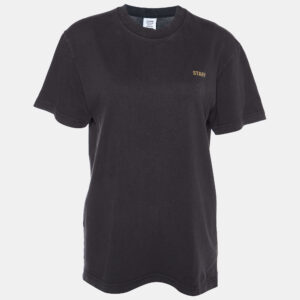 Vetements Charcoal Grey Staff Printed Cotton Knit T-Shirt S