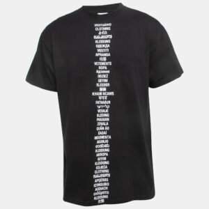 Vetements Black Languages Print Cotton Crew Neck Half Sleeve T-Shirt XS