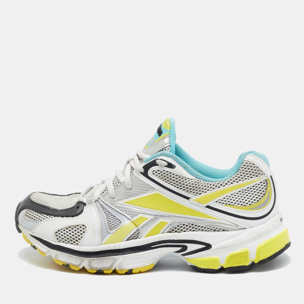 Vetements Multicolor Fabric and Leather Spike Runner Lace Up Sneakers Size 36