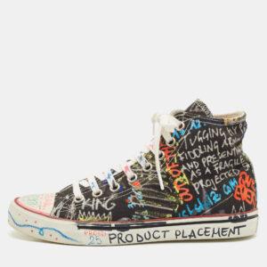 vetements multicolor canvas graffiti high top sneakers size 39
