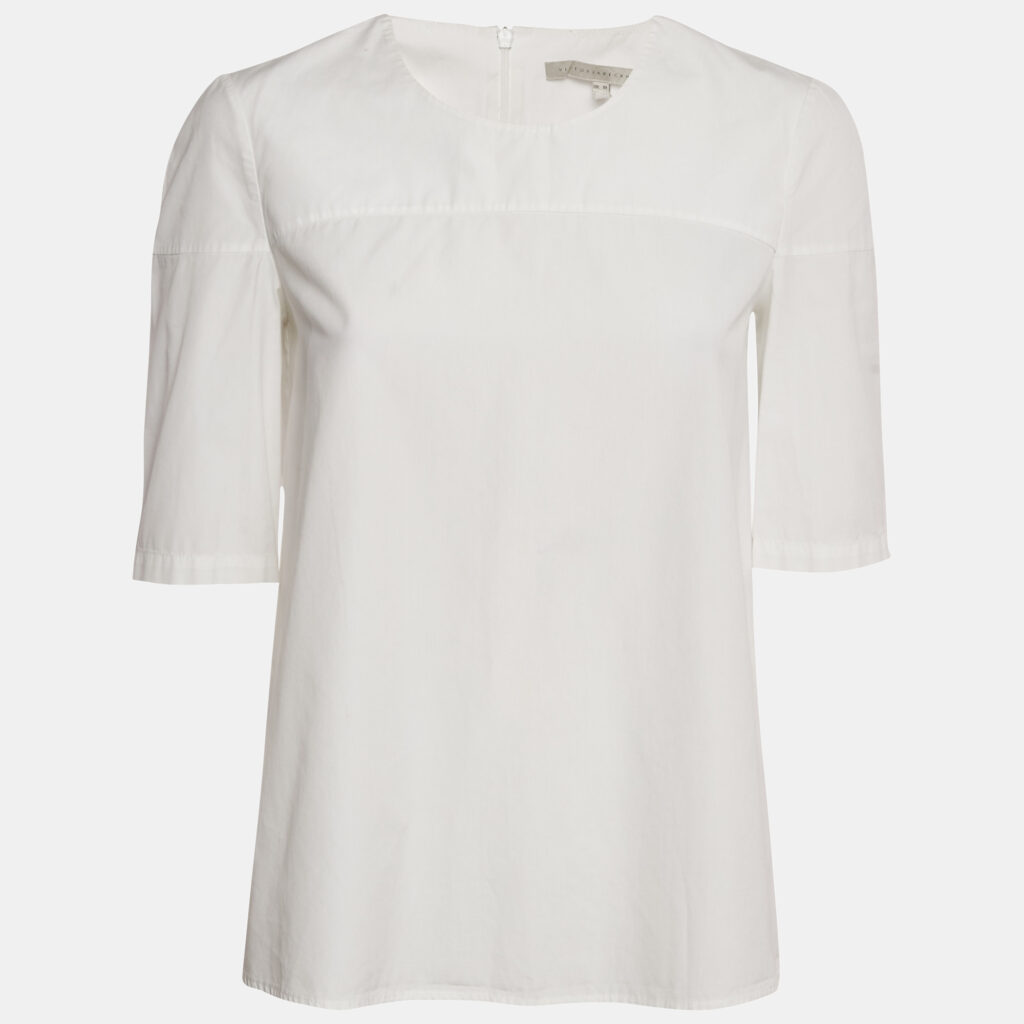 luxury-women-victoria-beckham-used-clothes-p1144248-006 Victoria Beckham White Cotton Open Back Blouse M