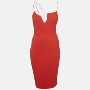 Victoria Beckham Red Crepe Bodycon Dress S