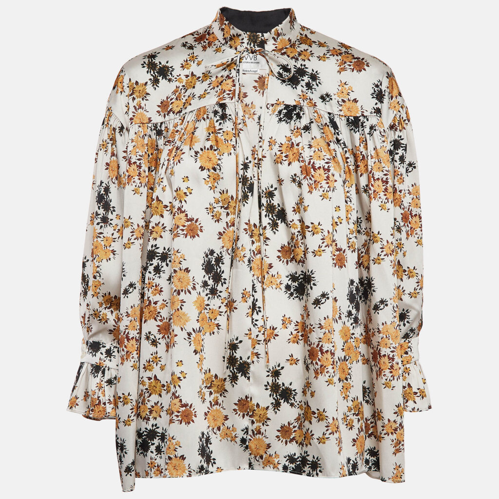 luxury-women-victoria-victoria-beckham-used-clothes-p1044249-001 Victoria Victoria Beckham Off-White Floral Print Satin Ruffled Top S