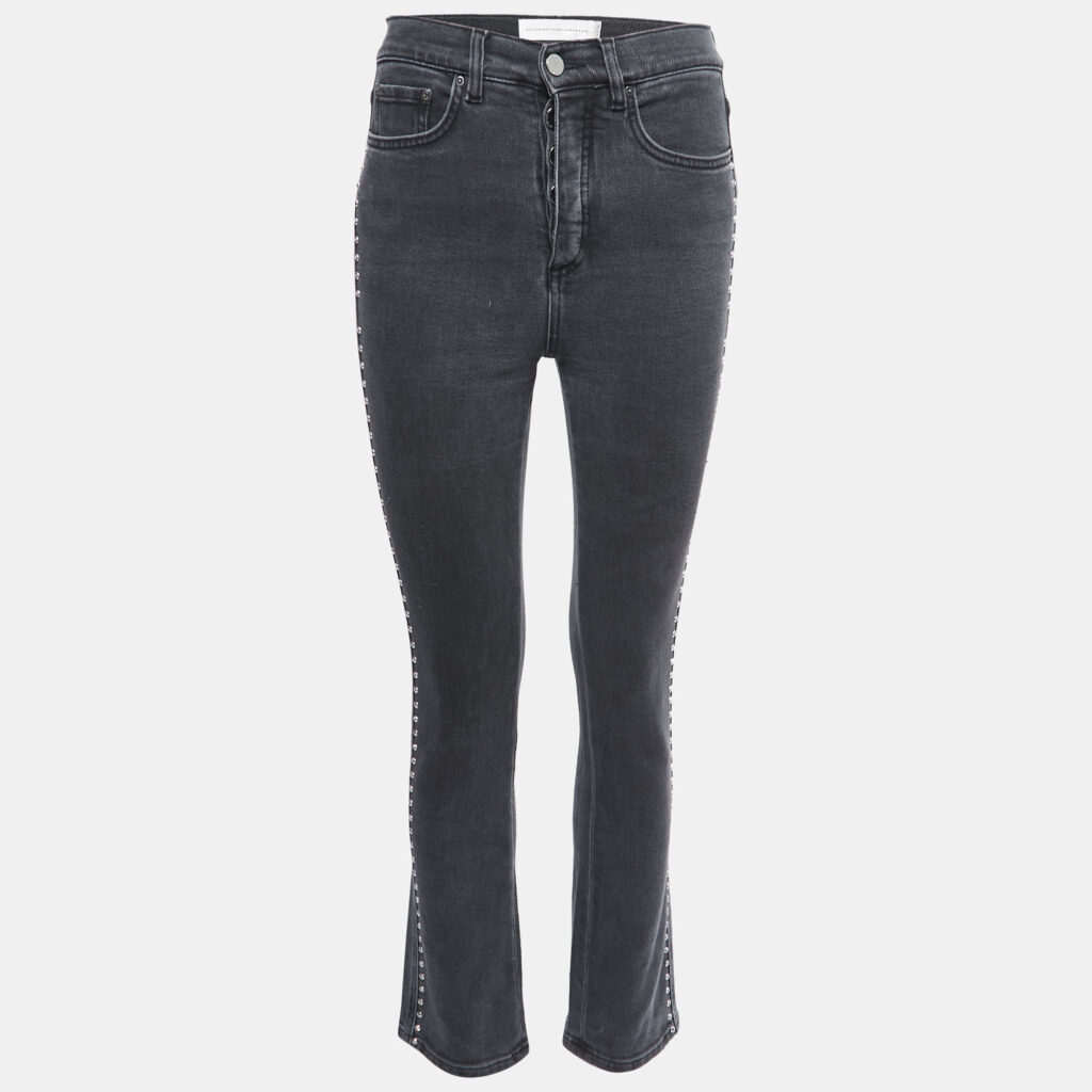 luxury-women-victoria-victoria-beckham-used-clothes-p835072-001 Victoria Victoria Beckham Grey Denim Studded Jeans S Waist 25"