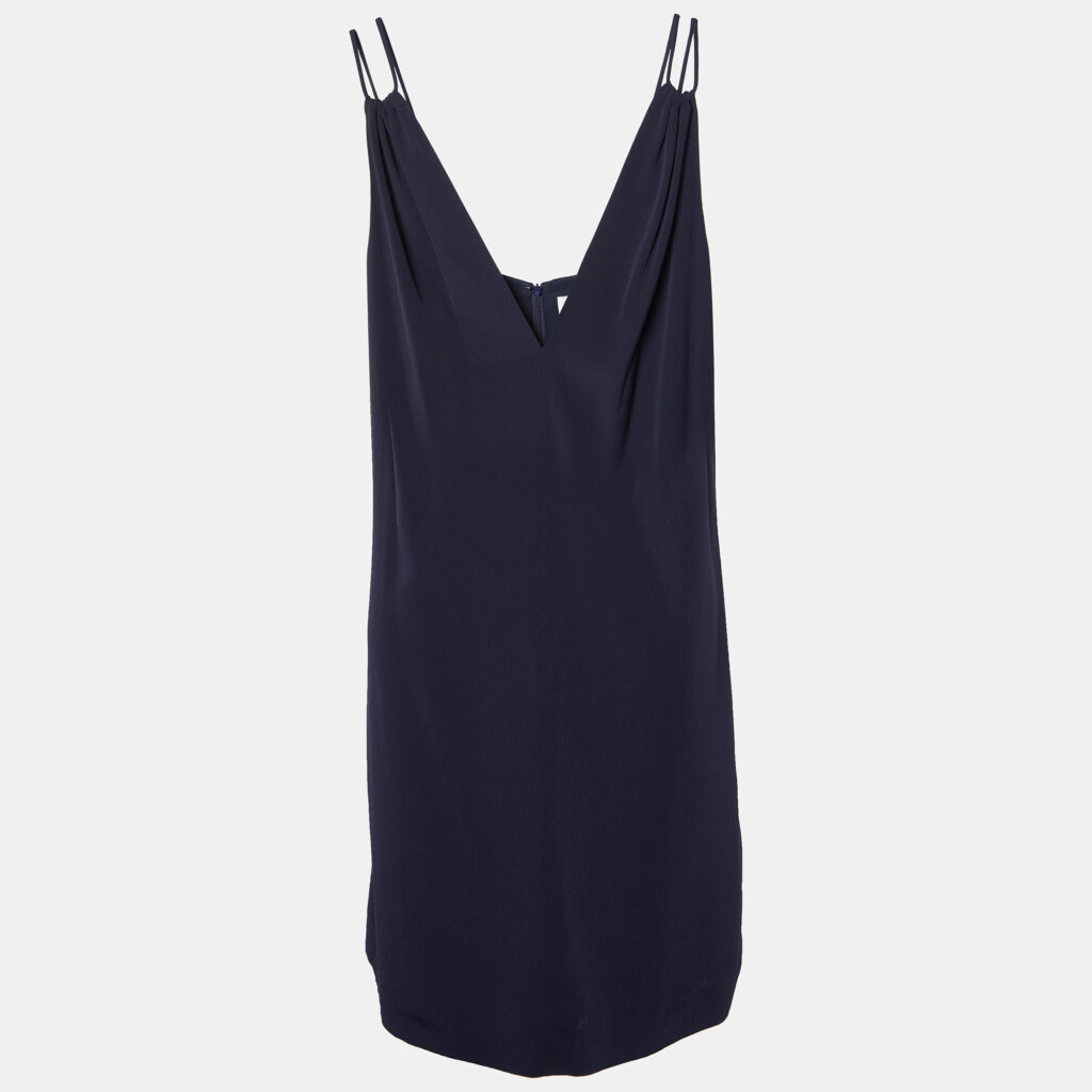 luxury-women-victoria-victoria-beckham-used-clothes-p916244-002 Victoria Victoria Beckham Navy Blue Plunge V-Neck Mini Dress M