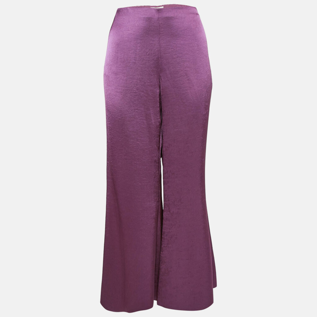 Vince Mauve Pink Satin Flared Trousers M