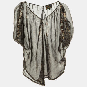 Vivienne Westwood Metallic Animal Printed Chiffon Top S
