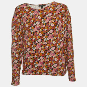 Weekend Max Mara Multicolor Floral Printed Jersey Top L