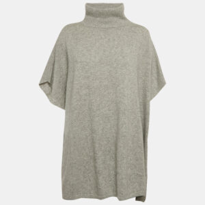 Weekend Max Mara Grey Knit Turtle Neck Sweater One Size