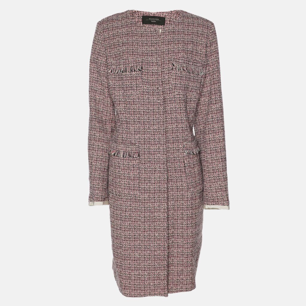 luxury-women-weekend-max-mara-used-clothes-p1151757-001 Weekend Max Mara Multcolor Tweed Button Front Jacket M