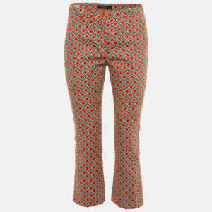 Weekend Max Mara Orange Printed Cotton Capri Pants S