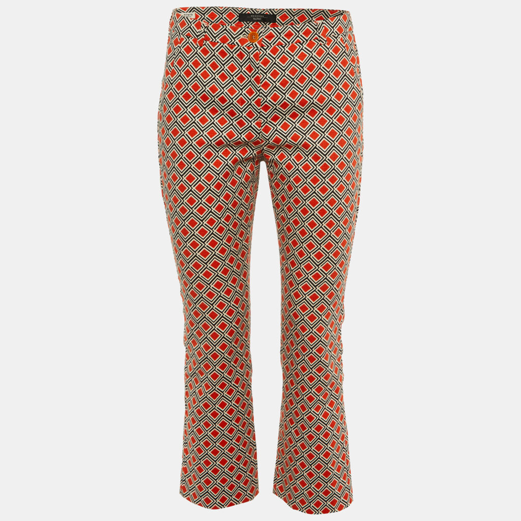 luxury-women-weekend-max-mara-used-clothes-p1152215-001 Weekend Max Mara Orange Printed Cotton Capri Pants S