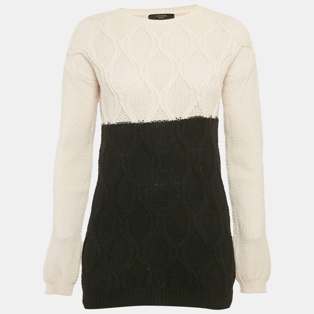 Weekend Max Mara Two-Tone Colorblock Wool Knit Sweater S