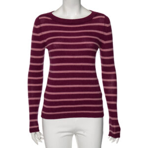 Weekend Max Mara Striped Purple Cashmere Round Neck Sweater XS