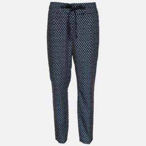 Weekend Max Mara Black Dot Print Crepe Tapered Trousers M