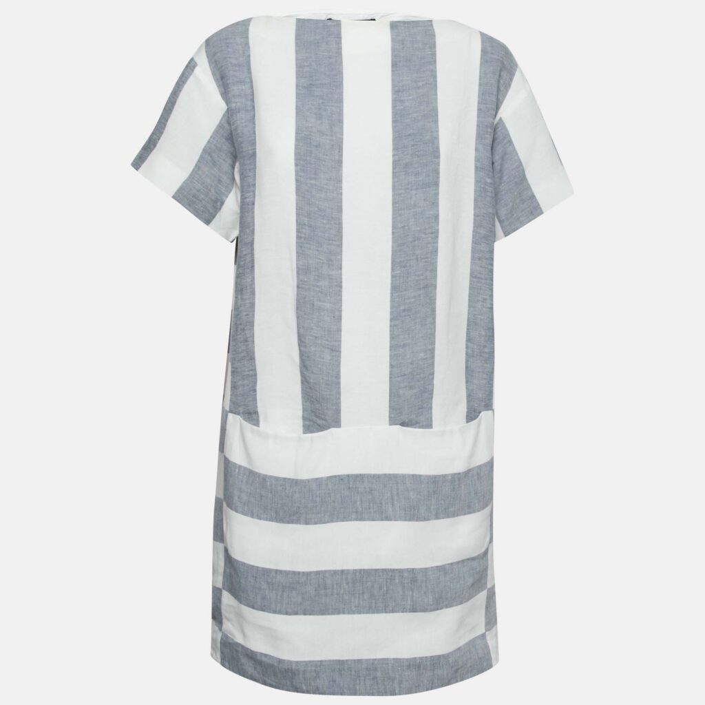 luxury-women-weekend-max-mara-used-clothes-p668870-001-1 Weekend Max Mara Blue & White Striped Linen Dress M