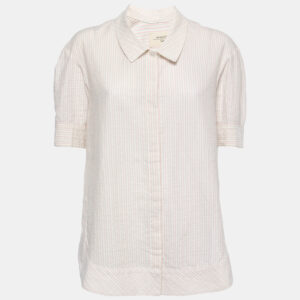 Weekend Max Mara White Striped Cotton Button Front Shirt S