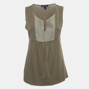 Weekend Max Mara Brown Knit Sleeveless A-Line Top L
